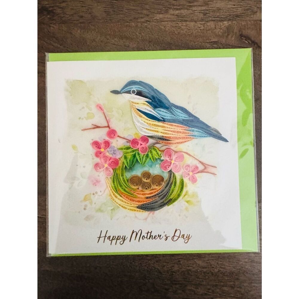 Mother’s Day Bird Nest Quill Art Quilling Card